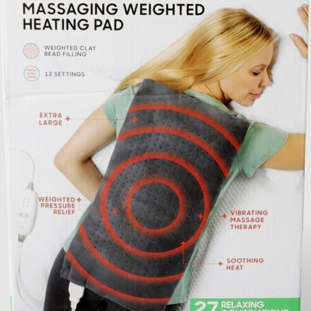 NEW Sharper image massaging weighted heating pad NIB 27 combinations
